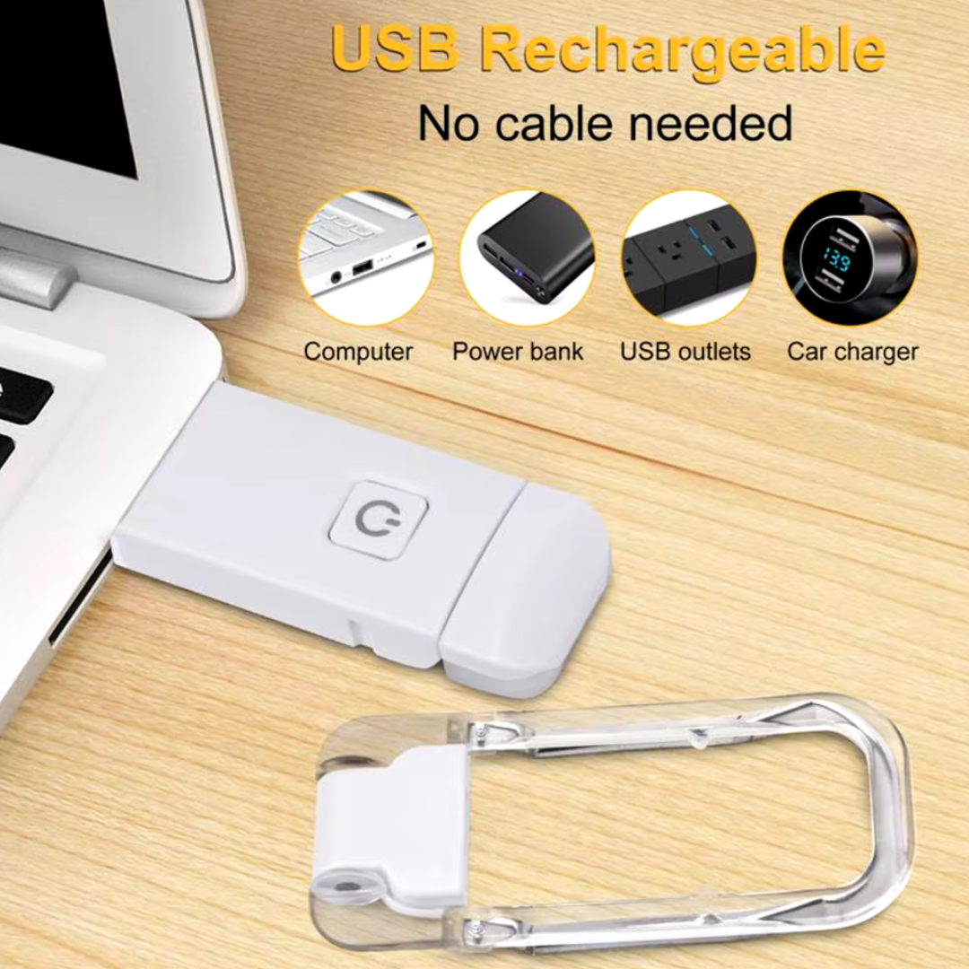 New USB Rechargeable Book Reading Light Brightness Adjustable LED Clip on Book